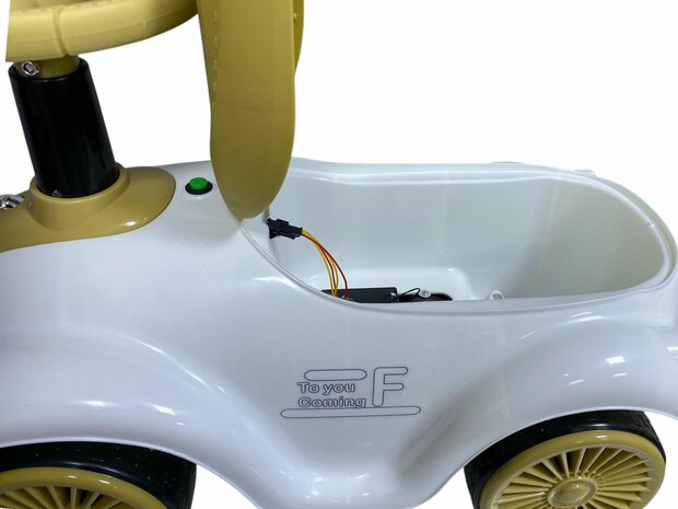 Classic Luxury Retro Car - Loopauto 55CM - Wit - muziek &amp; lichtjes