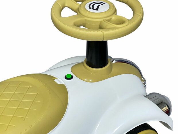 Classic Luxury Retro Car - Loopauto 55CM - Wit - muziek &amp; lichtjes