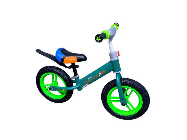 Mengle Baby - loopfiets 80 cm - Groen  - rubber banden - vanaf 1 jaar