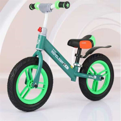 Mengle Baby - loopfiets 80 cm - Groen  - rubber banden - vanaf 1 jaar