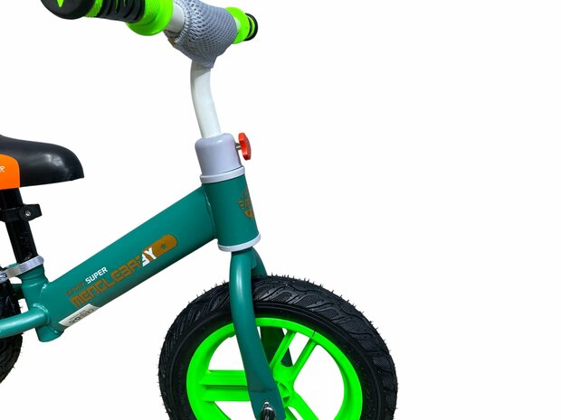 Mengle Baby - loopfiets 80 cm - Groen  - rubber banden - vanaf 1 jaar