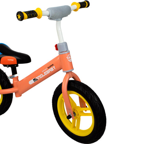 Mengle Baby - Kinderloopfiets 80 cm - Oranje - rubber banden - vanaf 1 jaar