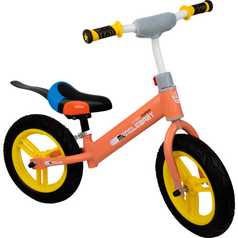 Mengle Baby - Kinderloopfiets 80 cm - Oranje - rubber banden - vanaf 1 jaar