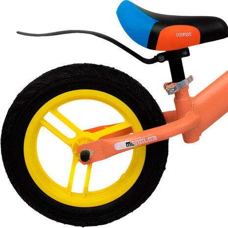Mengle Baby - Kinderloopfiets 80 cm - Oranje - rubber banden - vanaf 1 jaar