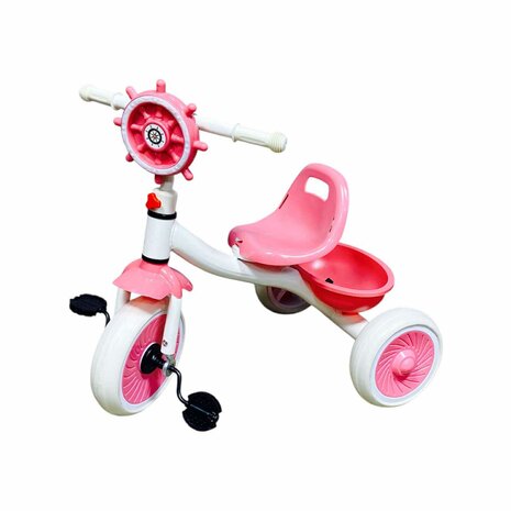 Driewieler kinder fiets - Roze - met pedalen - licht&amp;geluid 63CM