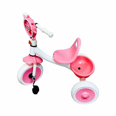 Driewieler kinder fiets - Roze - met pedalen - licht&amp;geluid 63CM