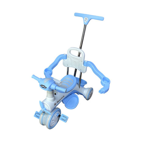 Kinder driewieler met duwstang - Muziek en Licht -Blauw&amp;wit