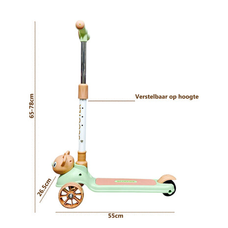Koala Kinderstep met 3 wielen - opvouwbaar - Kantelstep - Met Licht &amp; Muziek