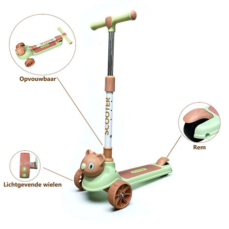Koala Kinderstep met 3 wielen - opvouwbaar - Kantelstep - Met Licht &amp; Muziek