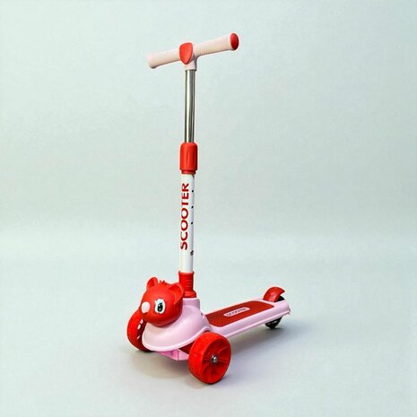 Koala Roze Kinderstep met 3 wielen - opvouwbaar - Kantelstep - Met Licht &amp; Muziek