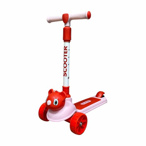 Koala Roze Kinderstep met 3 wielen - opvouwbaar - Kantelstep - Met Licht &amp; Muziek