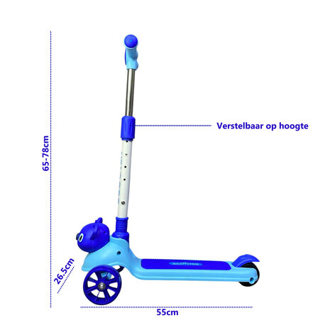 Koala Kinderstep 3 wielen blauw - opvouwbaar - Kantelstep - Met Licht &amp; Muziek