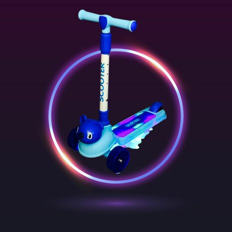 Koala Kinderstep 3 wielen blauw - opvouwbaar - Kantelstep - Met Licht &amp; Muziek