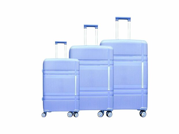 Koffers - Luxe - Set van 3 - Licht Blauw - 55/65/75 cm