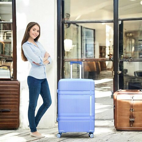 Koffers - Luxe - Set van 3 - Licht Blauw - 55/65/75 cm