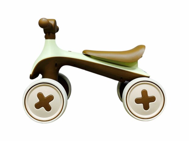 4-Wheel Magic loopfiets - 55CM - bruin - Muziek &amp; Lichtjes