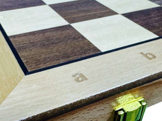 2-in-1 Chess &amp; Checkers Set - 43x43 cm - Foldable Wooden Chessboard - CHESS