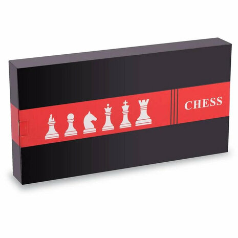 2-in-1 Chess &amp; Checkers Set - 43x43 cm - Foldable Wooden Chessboard - CHESS