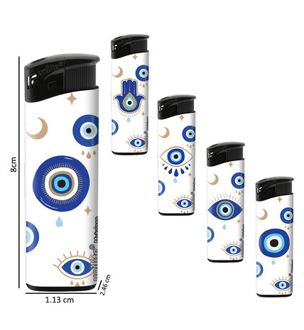 Mykonos Aanstekers 50 stuks-  Unilite&reg; - Fatima Hand Print - navulbaar tank