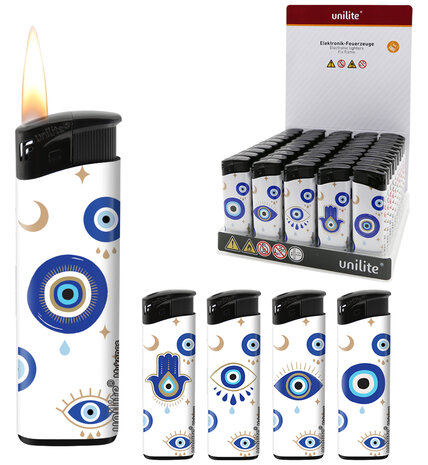 Mykonos Aanstekers 50 stuks-  Unilite&reg; - Fatima Hand Print - navulbaar tank