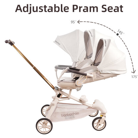 Baobaohao V16 Buggy beige &ndash; Luxe, Lichtgewicht &amp; Inklapbare Kinderwagen voor 0-3 Jaar