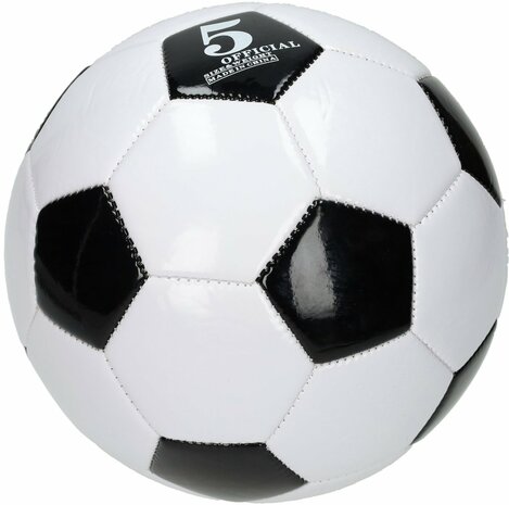 Voetbal glanzend maat 5 - zwart en wit klassiek design