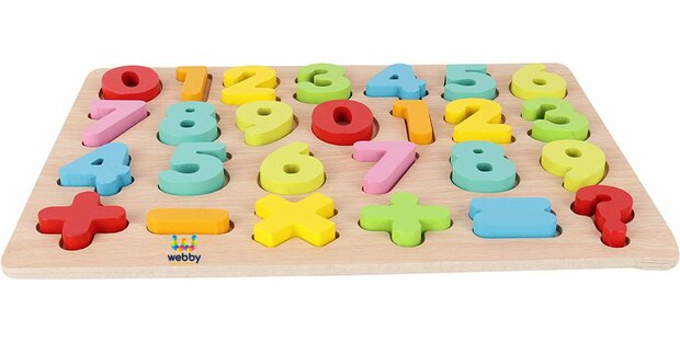 Houten inlegpuzzel speelgoed - cijfers vormen puzzel bord - 30x22.5 CM
