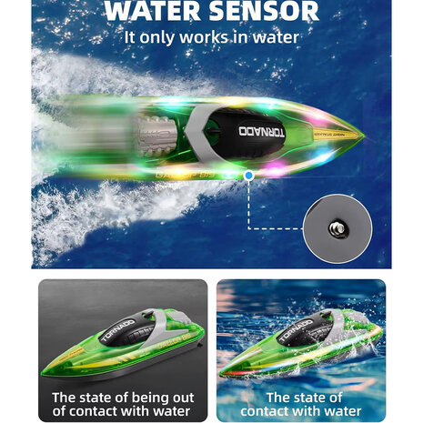 Gallop RC Speedboot &ndash; LED-verlichting, Hoge Snelheid - 2.4GHZ  Tornado boat Blue
