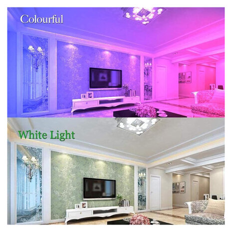 RGBW LED Kleurveranderende Lamp &ndash; E27 &ndash; 7W &ndash; met Afstandsbediening