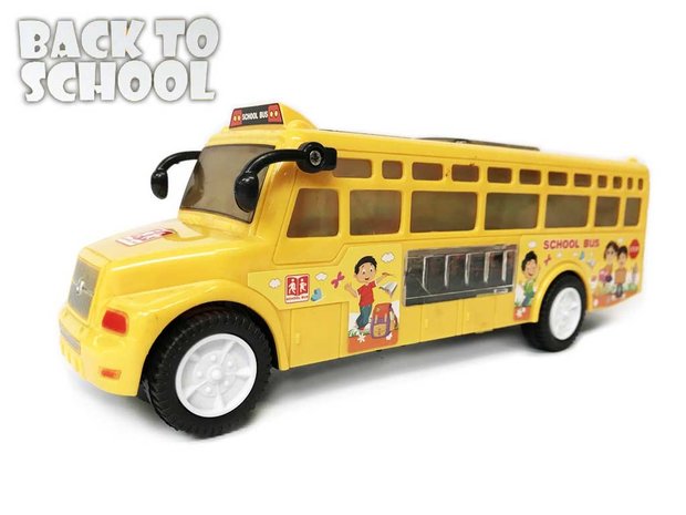 Schoolbus met Disco Led Lichtjes en Muziek - speelgoed busje 24CM