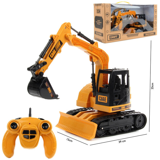 RC graafmachine speelgoed&nbsp;werkvoertuig - LED lichtjes en geluid - 2.4ghz bestuurbare truck 1:20