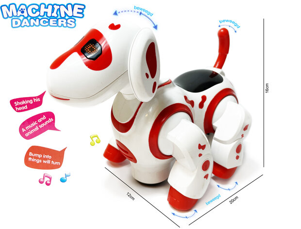 Interactieve Robot hond puppy - beweegt, danst, staat op zijn achterpoten en draait 360