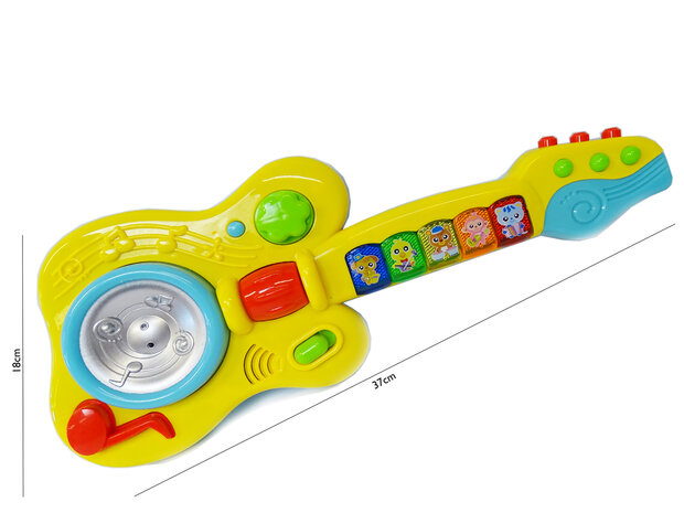Speelgoed elektrische gitaar met verschillende tonen - Magic Guitar - sensor actief systeem - 37CM