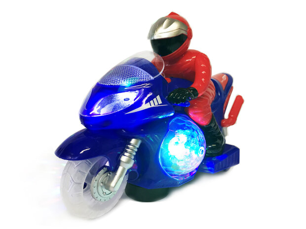 Race motor met led disco lichten en geluid effecten - speelgoed motorfiets (25CM)