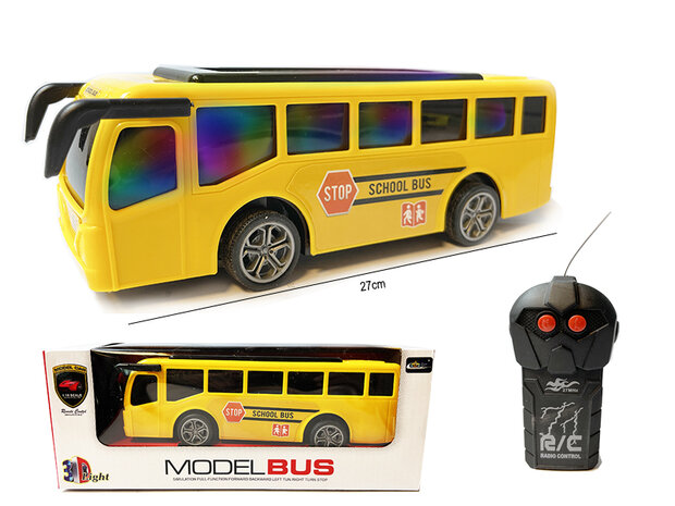Radiografisch bestuurbare Bus - 3D Led Licht - RC Tour Bus speelgoed - 20CM