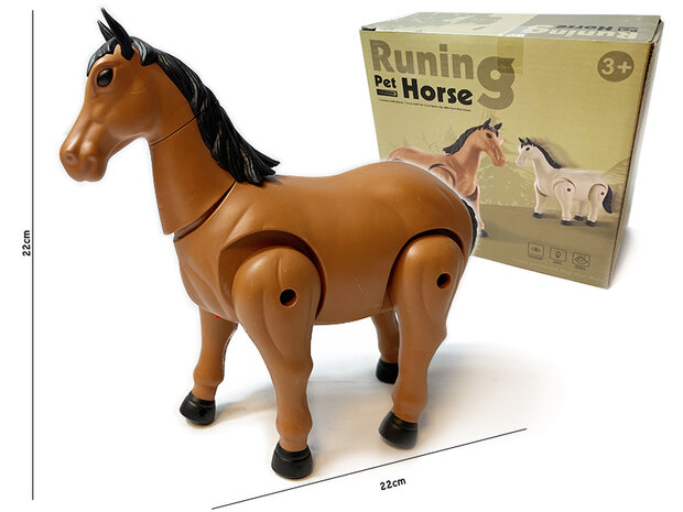 Speelgoed paard - kan lopen en paarden geluiden maken - interactieve - met bewegende staart  - Runing Horse 22CM