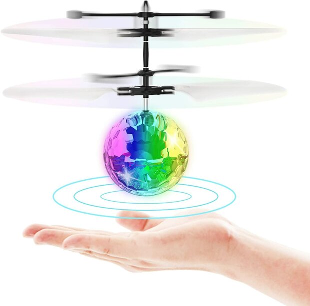 Flying Ball - Zwevende Heli Disco - Crystal Bal met Led licht - Infrarood - Hand Bestuurbaar Vliegende Helicopter - Oplaadbaar