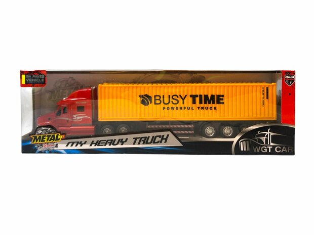Vrachtwagen met Container Trekker met oplegger 40FT Die cast