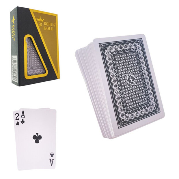 Speelkaart &nbsp;- waterdicht - 100% plastic - BOHUA GOLD - zwart