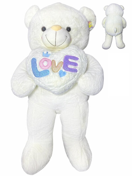 Knuffelbeer Groot - XXL - zacht knuffel - met Love kussentje - Teddy beer