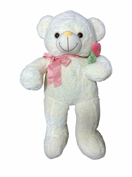 Teddybeer - i Love you - 75CM - zacht knuffel beertje met roosje  - knuffelbeer