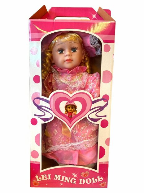 Knuffel pop - Schattige en zachte pop met geluid - 57 CM - Roze