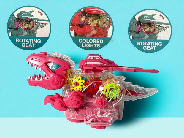 Gear Dinosaur - met bewegende vleugels - maakt dino geluiden en lichtjes op - interactieve dinosaurus 