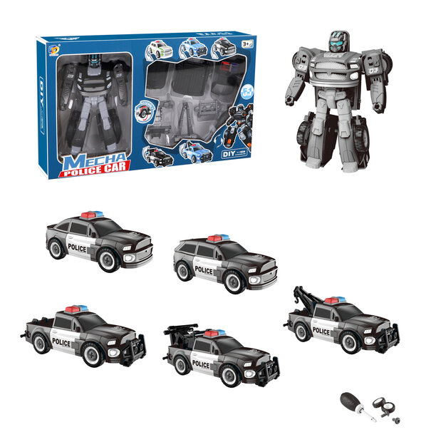 Mecha Optimus Prime Politie robot - DIY - Deformation robot en auto - 2 in 1