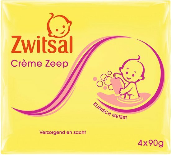 Zwitsal Cr&egrave;me Zeep baby - 4-pak - 360 gram