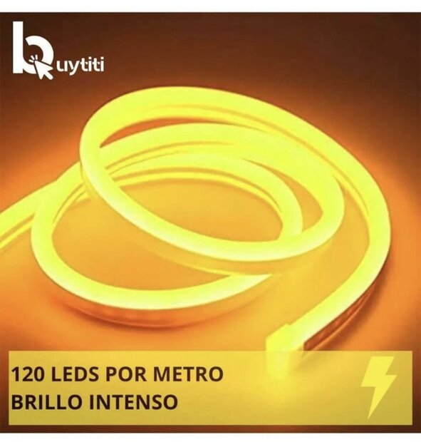 LED-neonlicht - 5m 12V laagspanning 12 mm (Kleur: neutraal Geel )