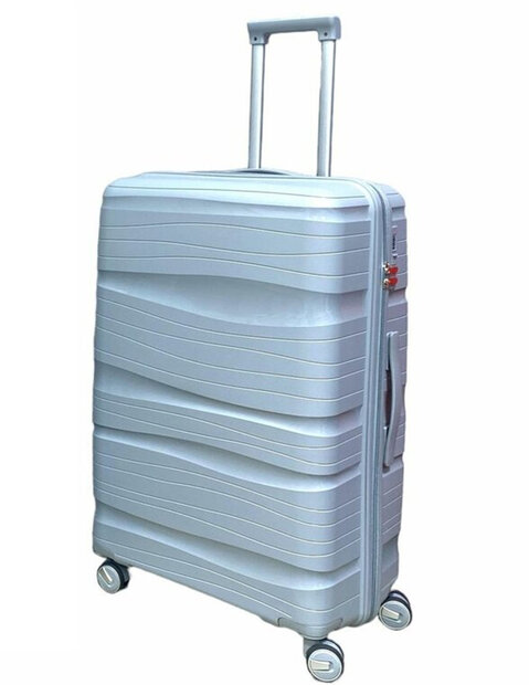 Koffer - PP Reiskoffer met Cijferslot - Grijs  - Siliconen 106L - 75 cm