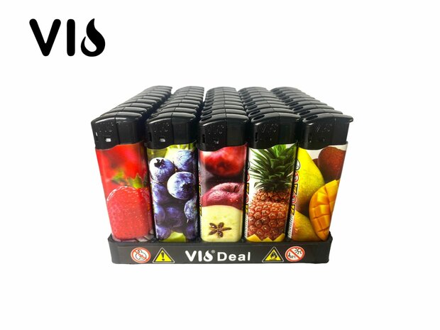 Aanstekers 50 stuks - navulbaar - Fruit print - VIO&reg; Aansteker