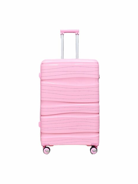 Koffer - PP Reiskoffer met Cijferslot - Roze - Siliconen 106L - 75 cm