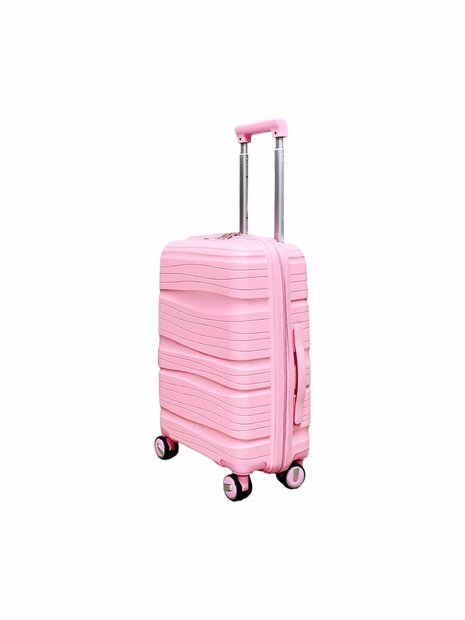 Koffer - Handbagage - Roze - Siliconen/Polypropyleen - 55 x 37 x 20 cm
